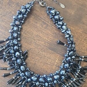 Aldo Midnight Blue and Black Beaded Necklace